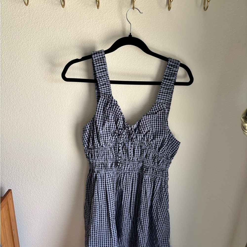 Black and White Babydoll Gingham Dress